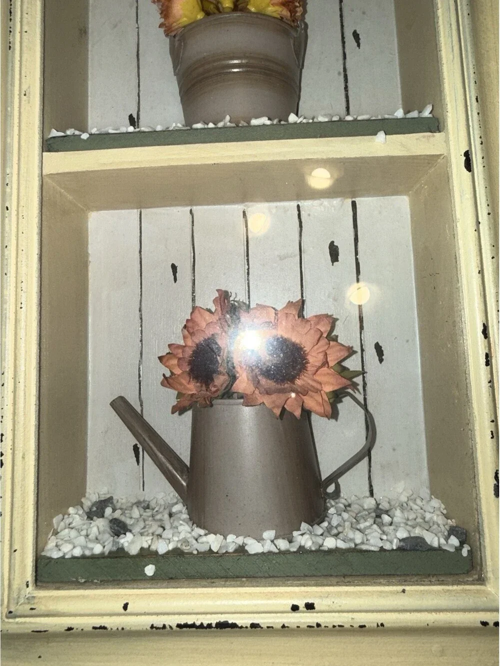 Framed sunflower Shadow Box, country, cottagecore, farmhouse